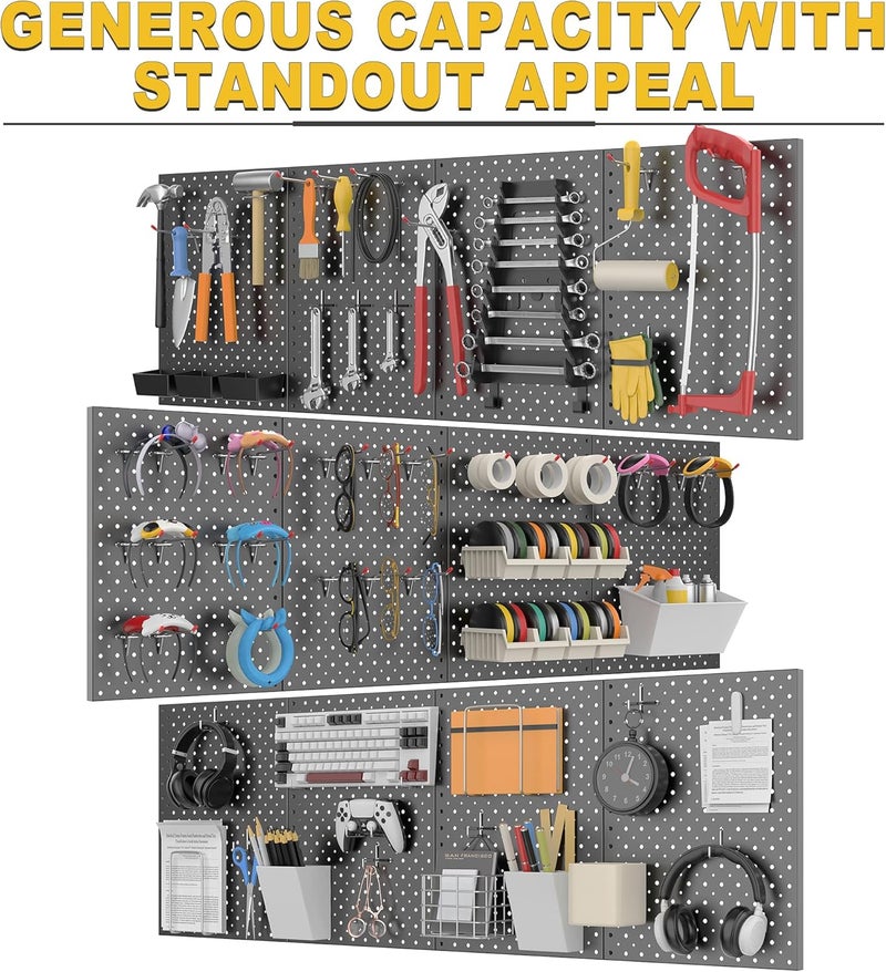 Ultrawall Metal Pegboard Panels, Pegboard Wall Organizer, Black Peg Boards for Wall, Garage Tool Storage Organization, 12"X16", 2pcs - Image 5
